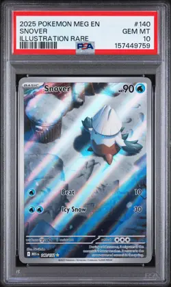 PSA 10 Snover Illustration Rare 140/132 Mega Evolution Pokemon TCG - Image 1