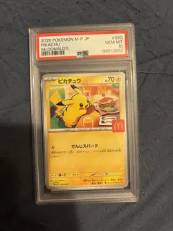 The Pokemon Company Pikachu 020/M-P Promo Holo PSA 10 JP 2025 McDonald's - Image 1