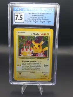 1999 Pokemon Wizards Black Star Promos _____'s Pikachu #24 CGC 7.5 W/ Subgrades - Image 3
