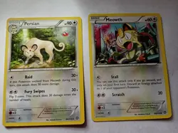 Pokemon Cards Evolution Set of 2 cards, PERSIAN stage 1, MEOWTH basic - Image 1