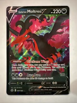 Galarian Moltres V 097/198 Holo V Rare Chilling Reign Pokemon Near Mint - Image 1