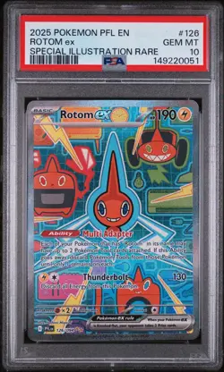 2025 POKEMON PFL EN-PHANTASMAL FLAMES SPECIAL ILLUSTRATION RARE ROTOM EX PSA 10 - Image 1