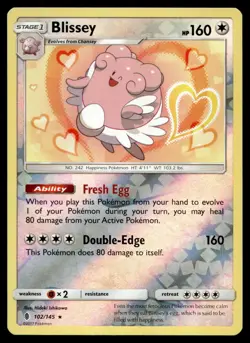 POKEMON BLISSEY GUARDIANS RISING 102/145 HOLO HOLO RARE REVERSE HOLO NM/M - Image 1