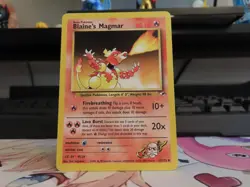 Blaine's Magmar Gym Heroes LP Pokemon Card WOTC Vintage Rare Kanto - Image 1