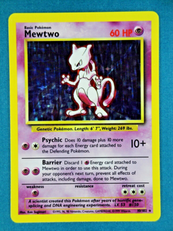 ✨ HOLOGRAPHIC MEWTWO ✨ | 1999 WOTC | Vintage Pokemon | Base Set Holo | 10/102 | - Image 2