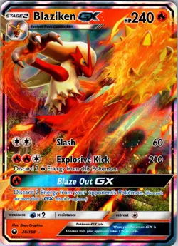 Blaziken GX 28/168 Holo - Pokemon SM - Celestial Storm - LP - Image 1