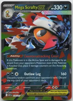Mega Scrafty ex 135/217 Double Rare Ascended Heroes Pokemon Holo NM/M - Image 1