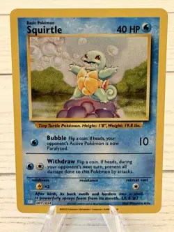 Squirtle 001/034 Holo Trading Card Game Classic Pokemon Holo - Image 1
