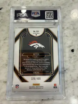 2024 PANINI SELECT 30 BO NIX NEON GREEN SHOCK /499 PSA 9 - Image 2