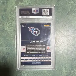 Panini 2025 Prizm Cam Ward Flashback Rookie #1 RK-Silver Prizm PSA 10 Titans - Image 2