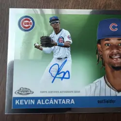 2025 Topps Chrome Platinum Anniversary Kevin Alcantara on card Auto Cubs - Image 4