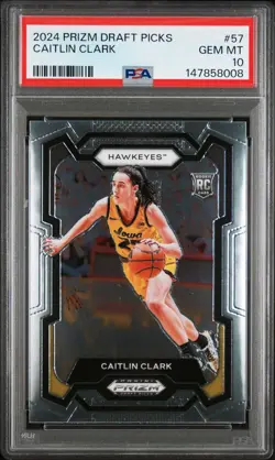 CAITLIN CLARK 2024 PANINI PRIZM DRAFT 57 ROOKIE RC PSA 10 GEM MINT - Image 1