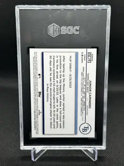 Junior Caminero 2024 Topps Chrome Update Prism Refractor SGC 9 #USC193 Rays - Image 2