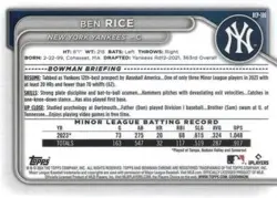 2024 Bowman Chrome #BCP-186 Ben Rice Prospects Mojo Refractors - Image 2