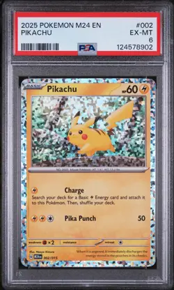 2025 POKEMON M24 EN PIKACHU HOLO PSA 6 - Image 3