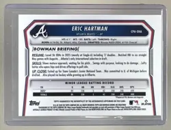 Eric Hartman 2026 Bowman Chrome #CPA-EHA Yellow Refractor 1st RC Auto 65/75 - Image 2