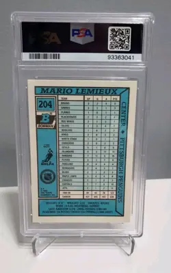 1990 Bowman Tiffany Mario Lemieux PSA 10 #204. Rare Low POP 22 - Image 2