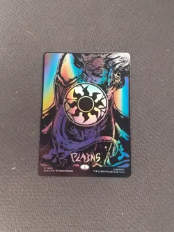 Magic The Gathering Mtg Foil Land Venom Phyrexian Oil Slick Plains - Image 1