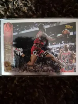 1996-97 Topps NBA at 50 Foil #176 Dennis Rodman w/ Michael Jordan Chicago Bulls - Image 1