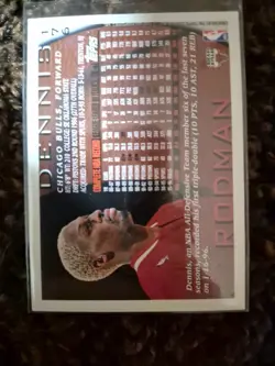 1996-97 Topps NBA at 50 Foil #176 Dennis Rodman w/ Michael Jordan Chicago Bulls - Image 3