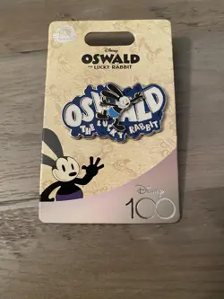 Disney Parks 100 Years of Wonder Oswald The Lucky Rabbit Pin New On Card!! - Image 1