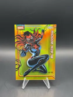 2026 Topps Chrome Marvel Comics Black Widow Gold Refractor /50 # 016 - Image 1