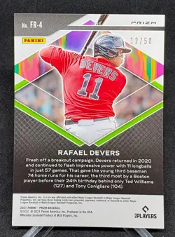 2021 Panini Prizm RAFAEL DEVERS Fearless Insert FR-4 Snake Skin Prizm #'d /50 - Image 2