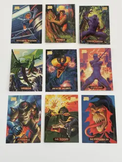 Marvel Masterpieces 1994 Trading Card Lot Of 9 Excellent Condition - Image 1