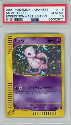 2001 Pokemon Japanese Mew Holo 119/128 Expedition 1st Edition PSA 10 - Image 1