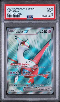 Latias EX 220/191 Ultra Rare Ssp En Surging Sparks Pokemon PSA 9 - Image 1
