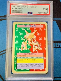 PSA 9 Alakazam No Number Blue Back Topsun 1997 Pokemon Japanese Pokemon - Image 1