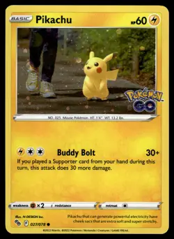 Pikachu 027/078 Pokemon GO Common Pokemon - Image 1