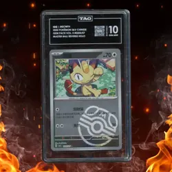 Pokemon Gem Pack Vol. 3 Chinese MEOWTH 0205/07 Master Ball Reverse Holo TAG 10 - Image 1