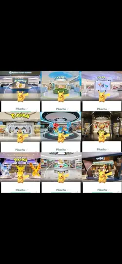 Pokemon Go Pikachu Stempel Ralley Pokemon Center ALL 18 BACKGROUNDS NON SHINY - Image 2