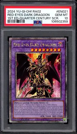 2024 Yu-Gi-Oh! 25th Anniv II 1st Ed QTR Century SCR Red-Eyes Dark Dragoon PSA 10 - Image 1