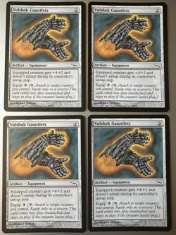 4x Vulshok Gauntlets (NM) Mirrodin Common MRD Magic the Gathering MTG Playset - Image 1