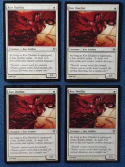 MTG 4x Kor Duelist x4 NM Zendikar Magic the Gathering Playset - Image 1