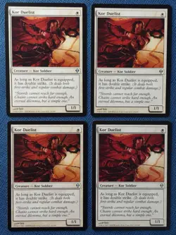 MTG 4x Kor Duelist x4 NM Zendikar Magic the Gathering Playset - Image 2