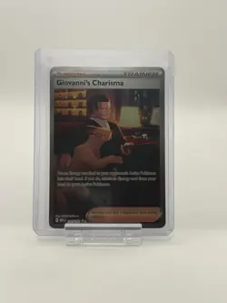 Pokemon TCG Giovanni's Charisma Holo Card Scarlet & Violet 151 Series 204/165 - Image 1