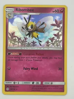 Ribombee 93/149 Holo Holo Rare SM Base Set Pokemon Moderately Played - Image 2