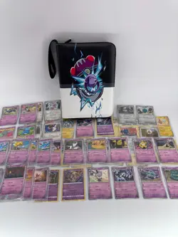 Pokemon Psychic Binder Lot 100+ Card Bundle Mewtwo Zip Case Non-Holo Bulk Set - Image 1