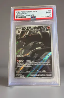 Houndoom 066/064 Illustration Rare 2024 Shrouded Fable Pokemon Card PSA 9 MINT - Image 1