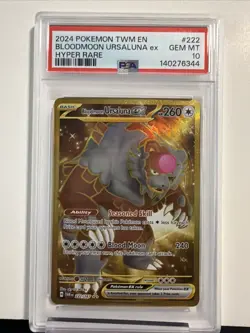 2024 POKEMON TWM EN-TWILIGHT MASQUERADE HYPER RARE BLOODMOON URSALUNA EX PSA 10 - Image 1
