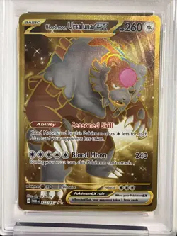 2024 POKEMON TWM EN-TWILIGHT MASQUERADE HYPER RARE BLOODMOON URSALUNA EX PSA 10 - Image 2