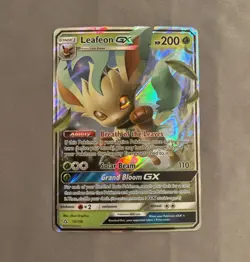 Pokemon TCG Sun Moon Leafeon GX Ultra Prism 13/156 LP Condition - Image 1
