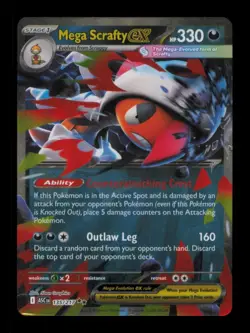 HOLO MEGA SCRAFTY EX DOUBLE RARE 135/217 NM POKEMON - Image 1