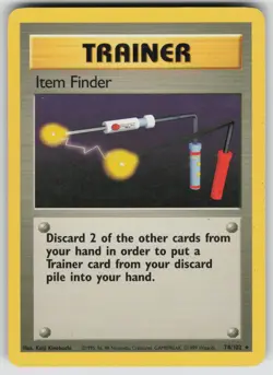 Item Finder 74/102 Rare Base Set Unlimited Pokemon Lightly Played - Image 1