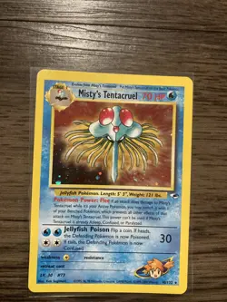 2000 Pokemon Gym Heroes Misty’s Tentacruel 10/132 Holo Nice Swirl NM Vintage - Image 1