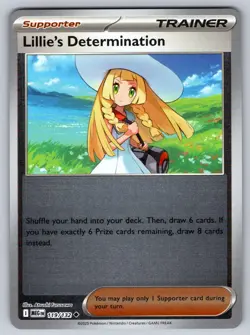 Lillie's Determination 119/132 Uncommon Mega Evolution Pokemon Reverse Holo NM - Image 1