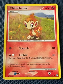 Chimchar 76/130 Cosmos Holo Diamond & Pearl Pokemon Cards Double Swirl - Image 1